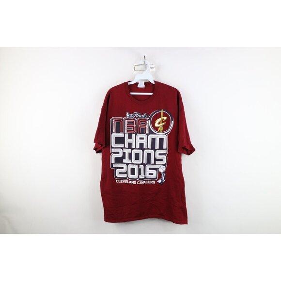 Vintage Y2K Mens XL 2016 NBA Champs Cleveland Cavaliers Basketball T-Shirt Red - Picture 1 of 16